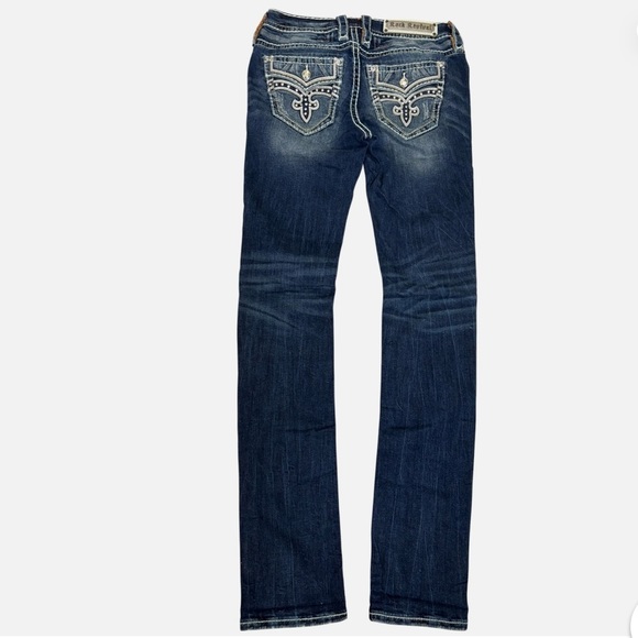 Rock Revival Priya Straight Women’s 27 Embellished Stretch Jeans Distressed - Picture 4 of 11